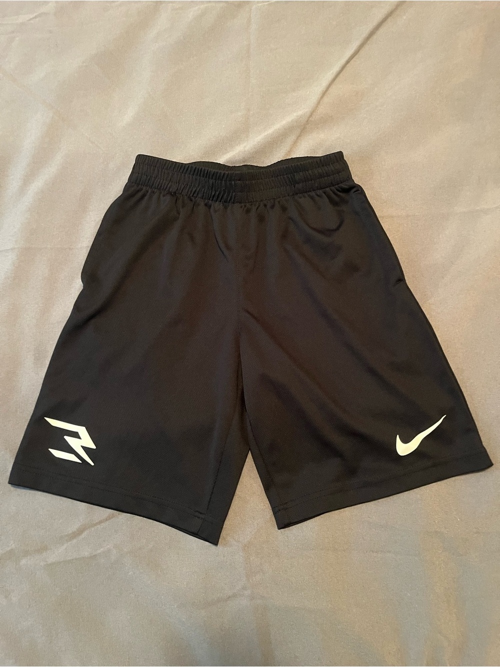 Nike Black Athletic Shorts with White Logos